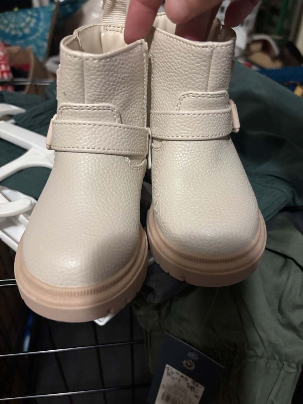 Cat & Jack Evie Cream Ankle Boots Toddler Size 5
